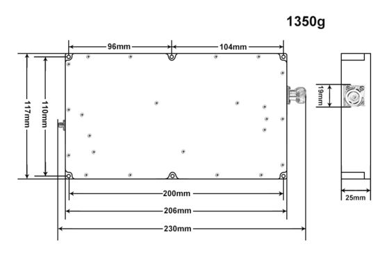 50W 47dbm 300-2000mhz wide band power amplifier module for communication field