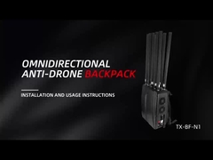10 Canal 1.5km 433mhz 2.4G Manpack Jammer 360° Jamming de alcance total para FPV